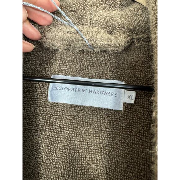 Restoration Hardware Graphite Brown Cotton Terry Robe XL Unisex - Picture 4 of 7